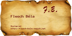 Flesch Béla névjegykártya